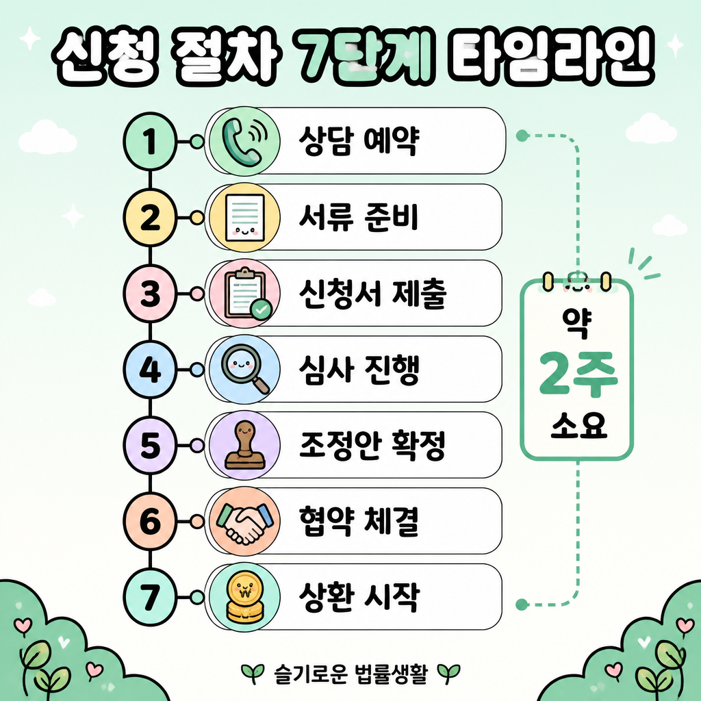 신속채무조정 신청 절차 7단계 타임라인