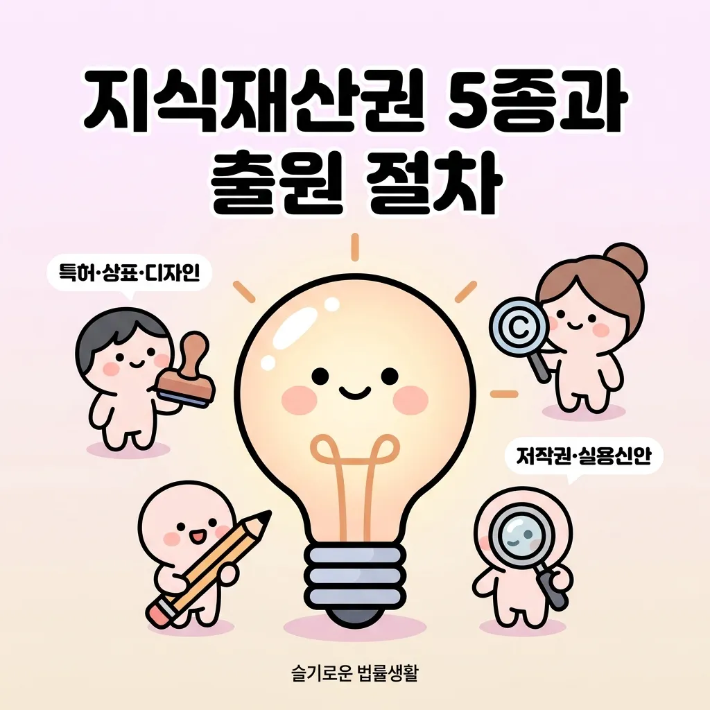 지식재산권 5종 종류별 보호 기간과 출원 절차 인포그래픽