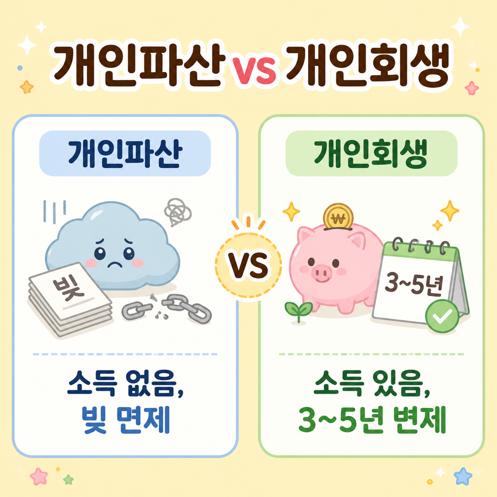 개인파산 vs 개인회생 개인파산 신청 자격 개인파산 개인회생 비교