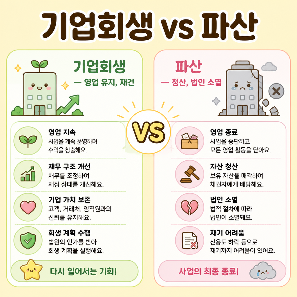 기업회생 vs 파산 기업회생과 파산 비교