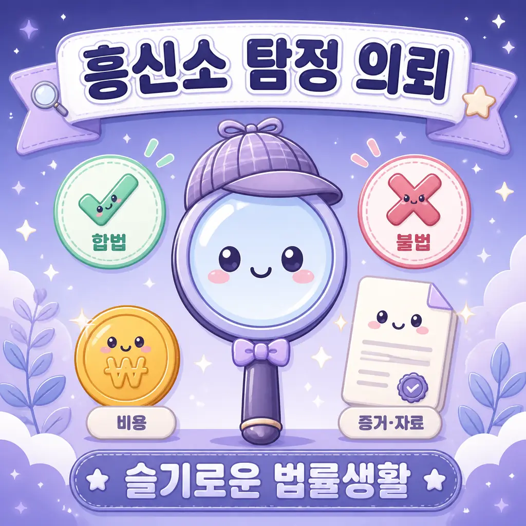 흥신소 탐정 의뢰 비용과 합법 범위 슬기로운 법률생활