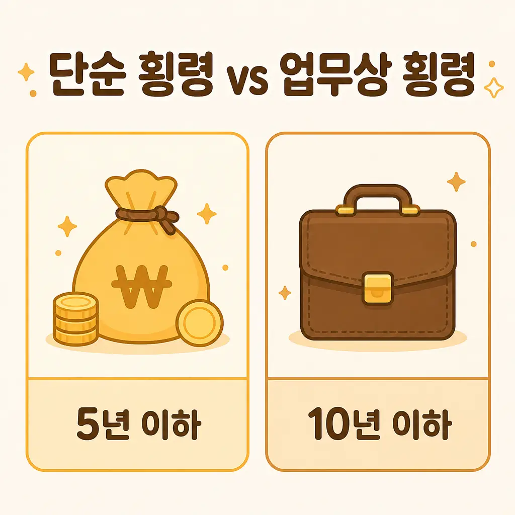 단순 vs 업무상 횡령 단순 횡령죄와 업무상 횡령죄 처벌 비교